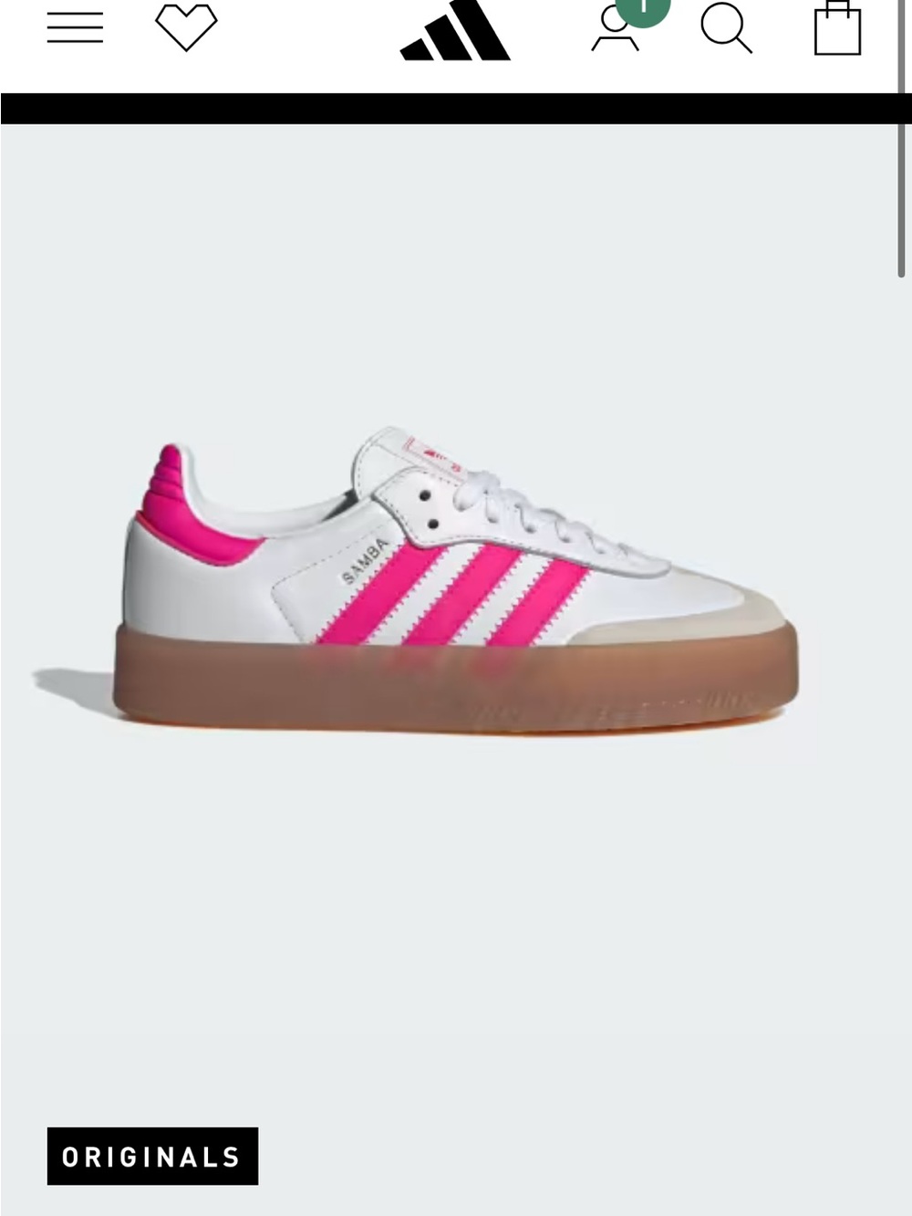 adidas Samba Platform Sneakers in White and Bright Pink